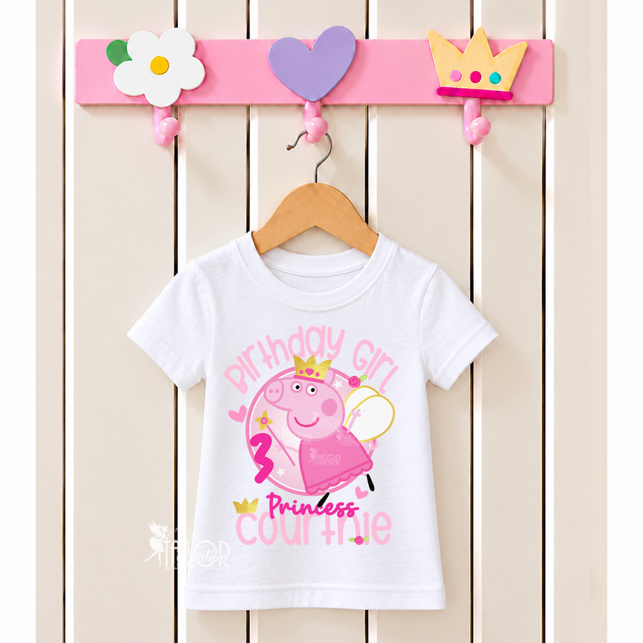 Princess Peppa Pig Fairy Personalized Birthday T Shirt - Peppa Pig Birthday Party Outfit Ideas