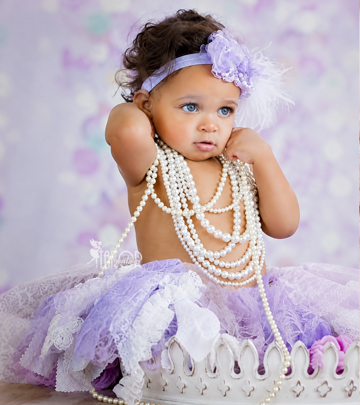 Purple and Lavender Lace Fabric Birthday Party Tutu Outfit - Antique Inspired Baby Girl Toddler Tutu Dress