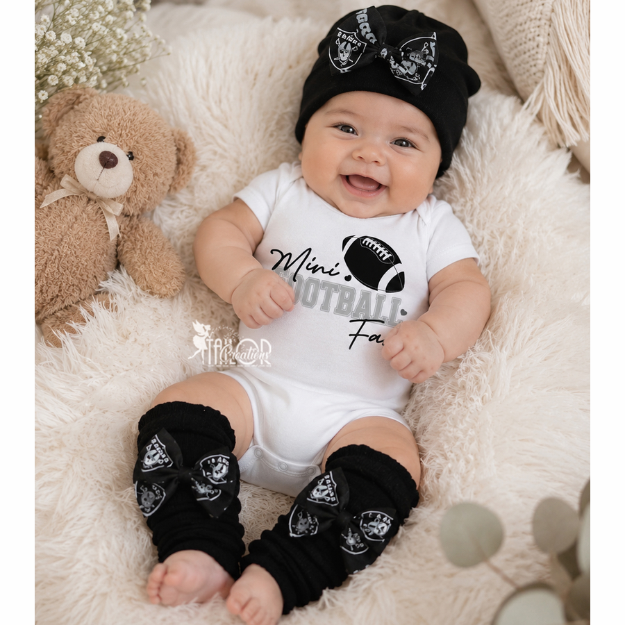 Raiders Baby Girl Football Outfit - Raiders Mini Football Fan Gift Box