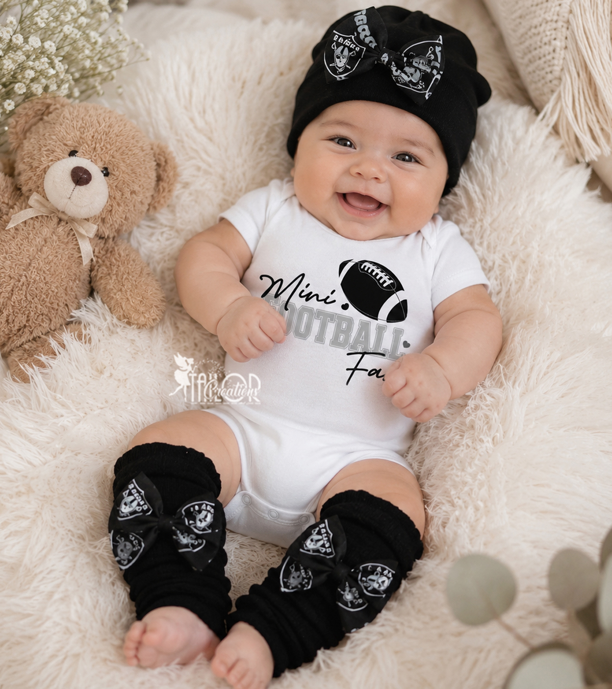Raiders Baby Girl Football Outfit - Raiders Mini Football Fan Gift Box