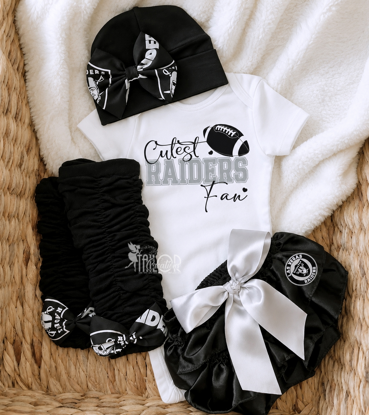 Raiders Baby Girl Outfit - Cutest Raiders Fan Bodysuit Gift Box for Girl
