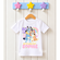 Rainbow Bluey Daisy Birthday Girl Outfit - Bluey Pastel Birthday Party Outfit for Girls 