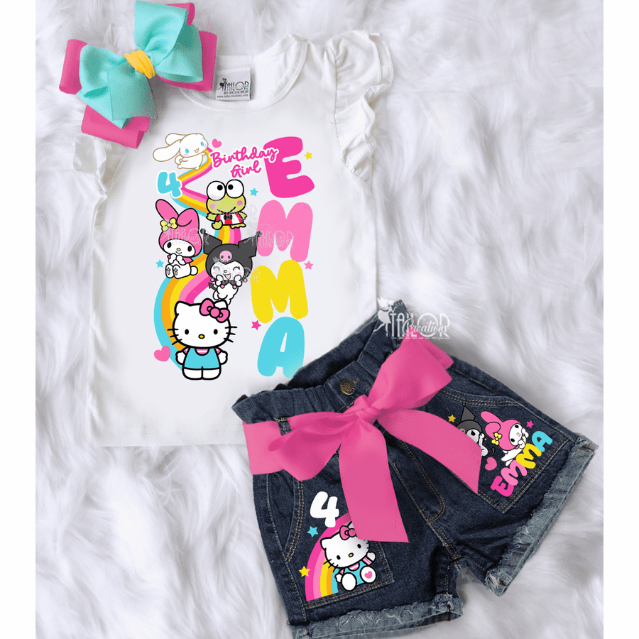 Hello Kitty First Birthday Custom T Shirt - Hello Kitty Birthday Shirt - Hello Kitty Shirt - Personalized Sanrio Party Outfit for Toddlers and Kids Hello Kitty First Birthday Custom T Shirt - Hello Kitty Birthday Shirt - Hello Kitty Shirt - Personalized Sanrio Party Outfit for Toddlers and Kids
