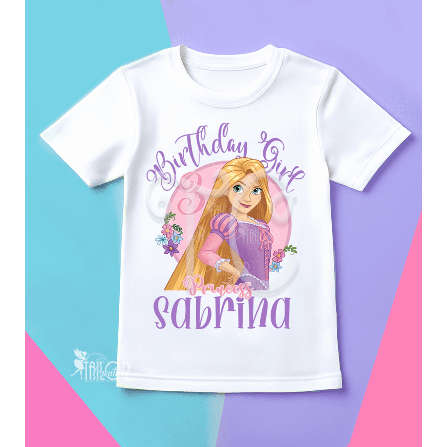 Rapunzel Birthday Party Tee Shirt - Disney Princess Rapunzel Birthday Outfit 