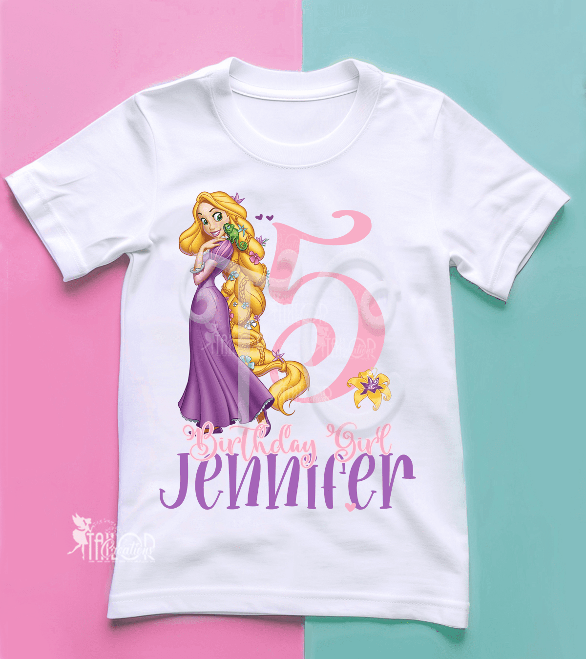 Rapunzel Birthday Party Tee Shirt - Disney Princess Rapunzel Birthday Party Outfit