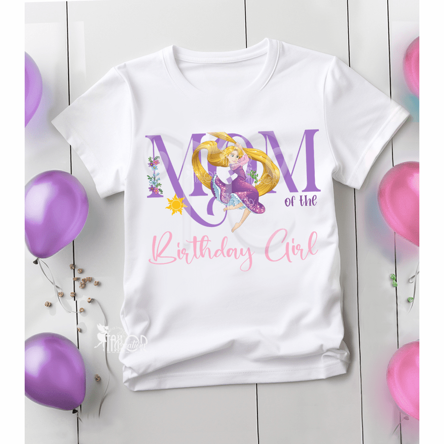 Rapunzel Matching Parents Birthday Tee Shirt - Disney Matching Family Birthday Party Tees