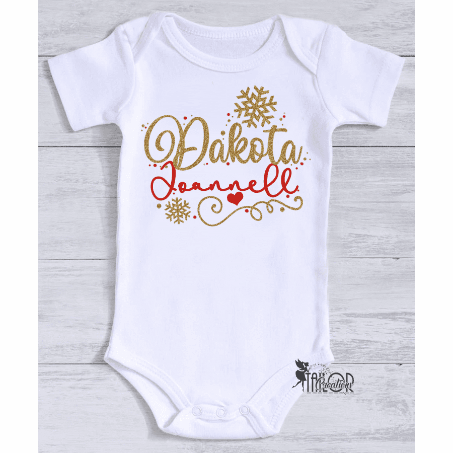 Red and Gold Christmas Custom Onesie