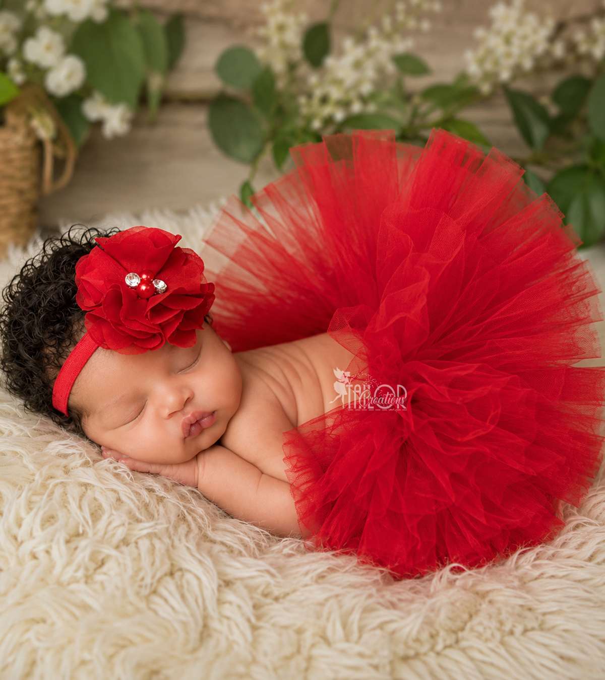 Red Newborn Baby Girl Tutu Dress Set - Holiday Newborn Dress Tutu and Headband