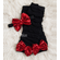 Red Sequin Bow Ruffle Leg Warmers Headband Set - Baby Girl Toddler Bow Leg Warmers Set 