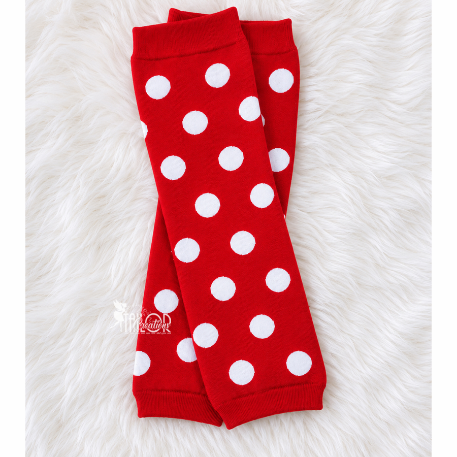 Red with White Polka Dot Leg Warmers - Minnie Mouse Inspired Polka Dot Leg Warmers