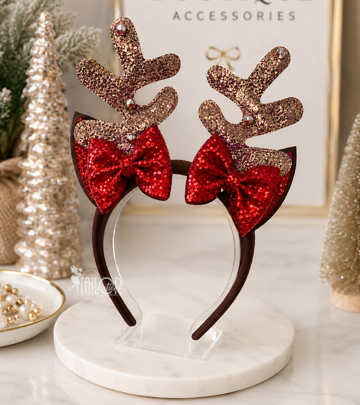 Reindeer Sparkle Antler Christmas Headband - Boutique Reindeer Headband for Toddler Kids