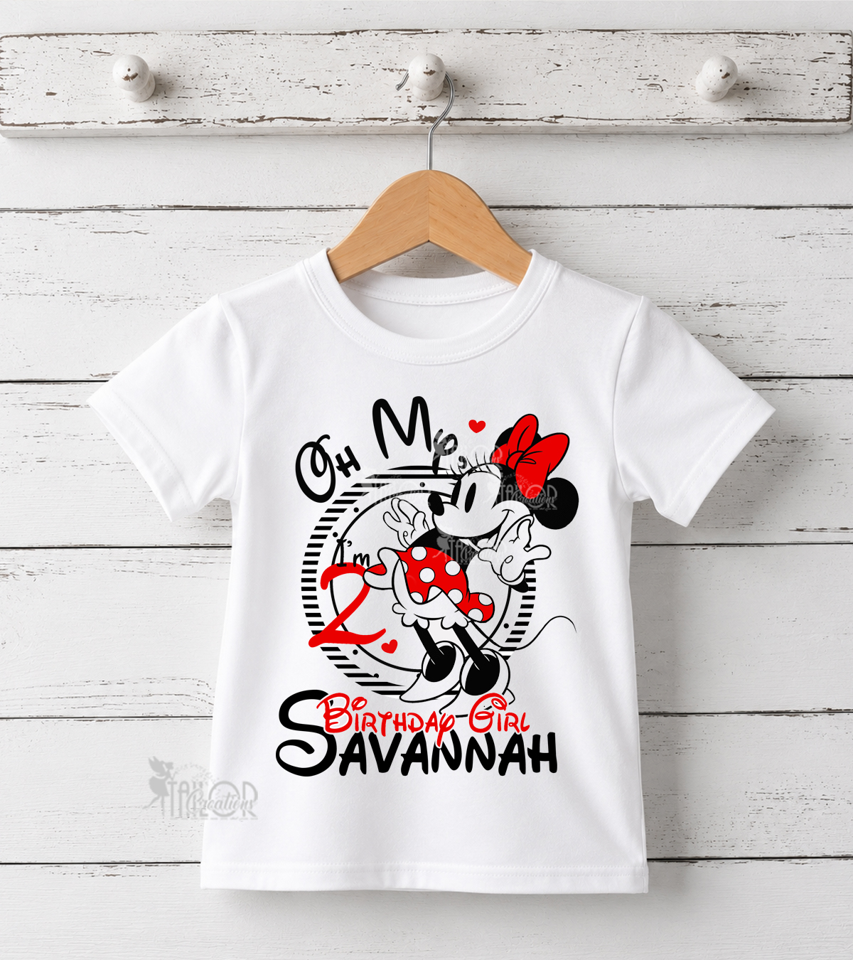 Retro Minnie Mouse Birthday Party Tee Shirt - Minnie Mouse Disneyland Birthday Outfit Ideas Baby Toddler Girl
