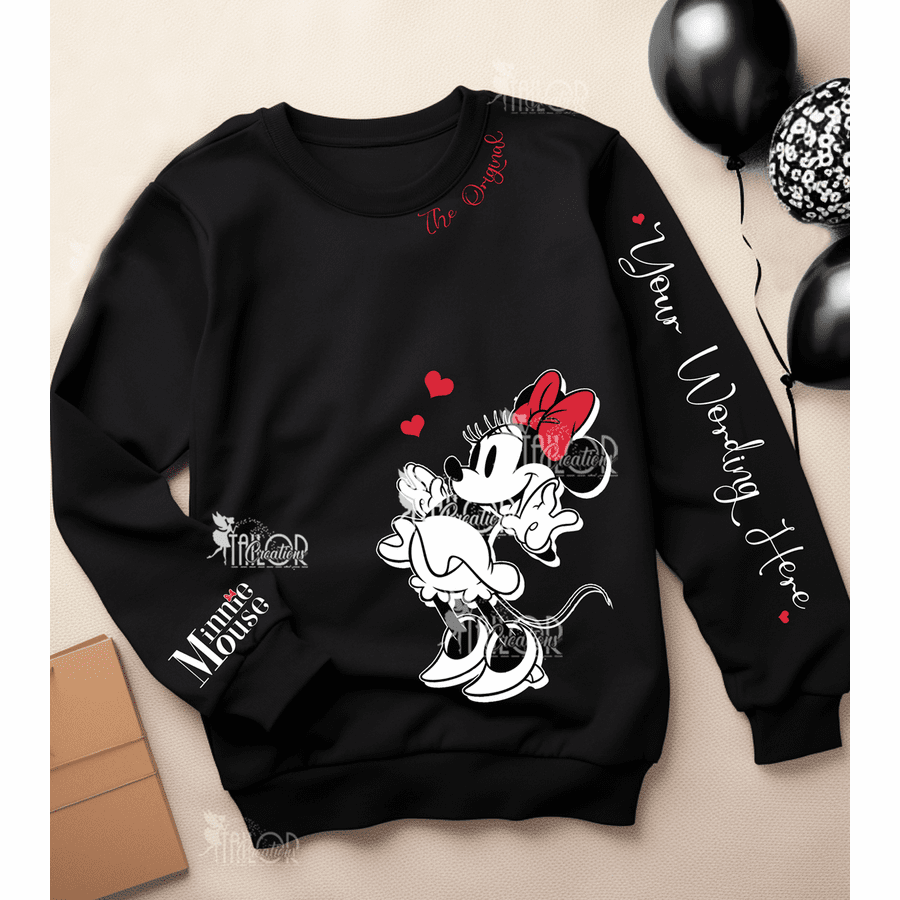 Retro Minnie Mouse Disney Sweatshirt - Retro Minnie Mickey Family Disney Sweatshirt -  Hoodie, Vintage Minnie Pullover, Classic Minnie Gift Ideas
