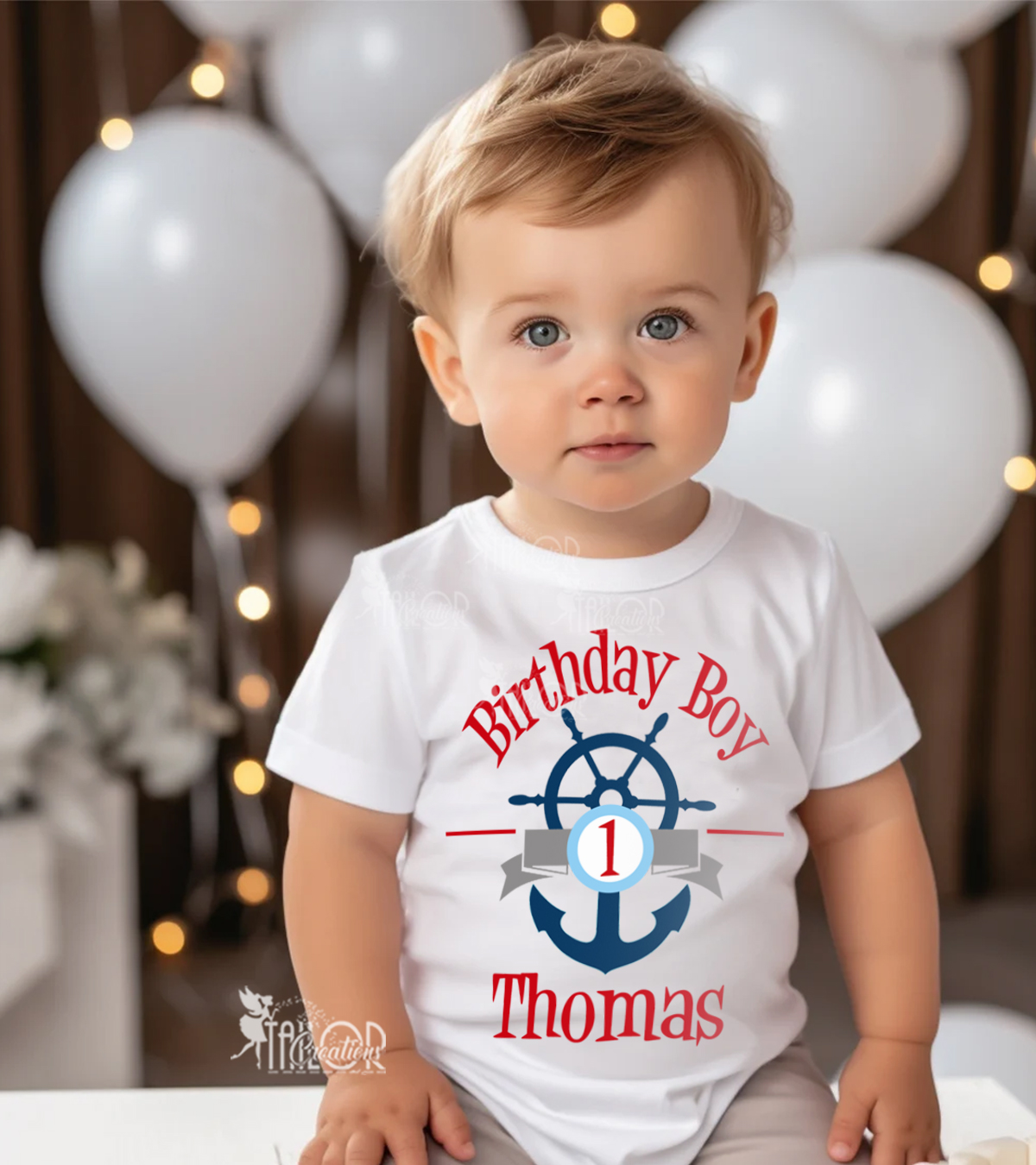 Sailor First Birthday Bodysuit Toddler Boys - Nautical Birthday Party Tee Shirt