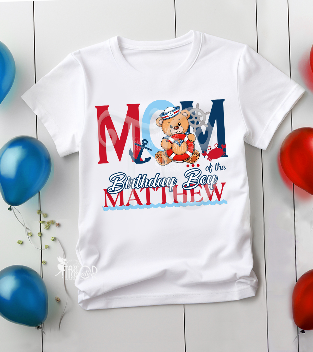Sailor First Birthday Matching Family Tees Shirt - Nautical Birthday Party Family Tees