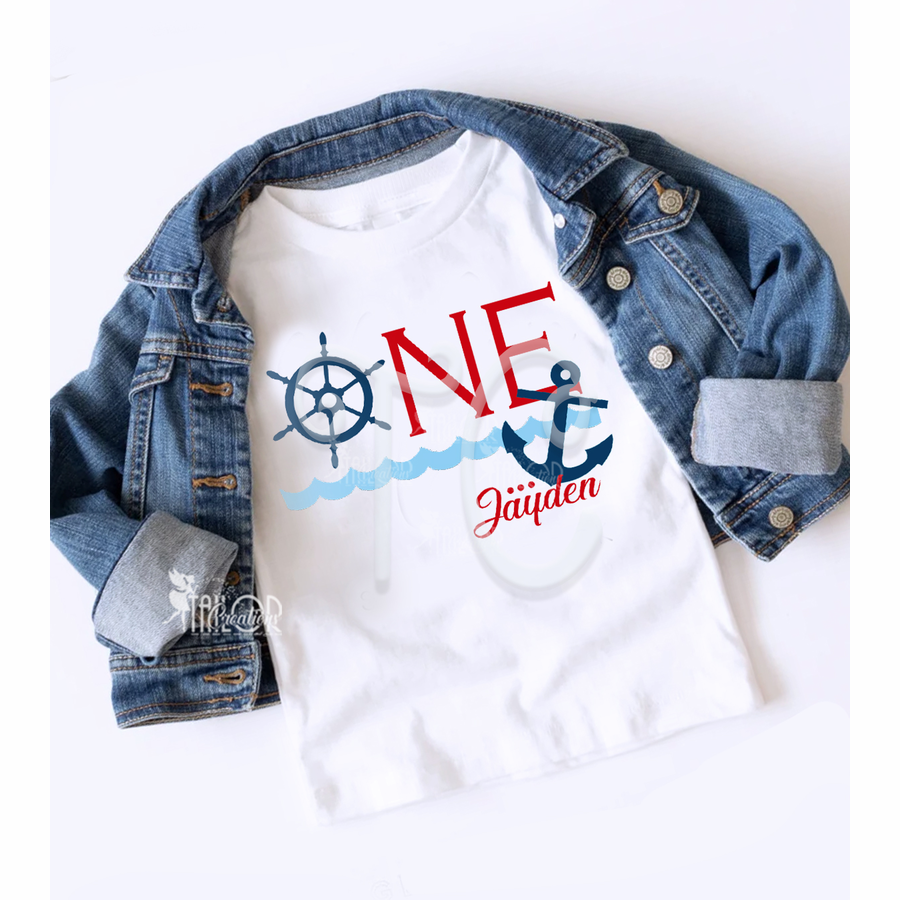 Sailor First Birthday Tee Shirt Toddler Boys - Nautical Birthday Party Outfit Ideas