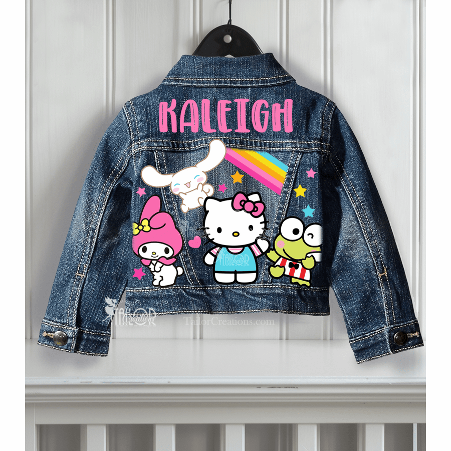 Sanrio Hello Kitty and Friends Denim Jean Jacket - Sanrio Kawaii Character Denim Jacket for Kids