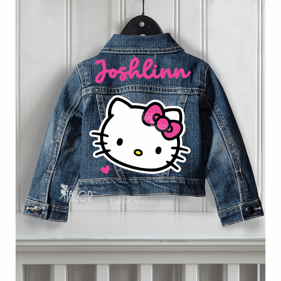 Sanrio Hello Kitty Denim Jean Jacket - Sanrio Kawaii Character Denim Jacket for Kids