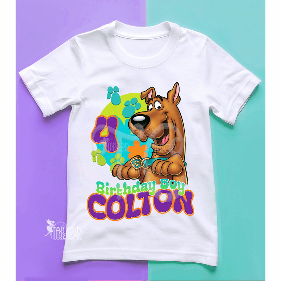Scooby Doo Birthday Tee for Kids Toddler - Scooby Doo Custom Outfit Kids Gift