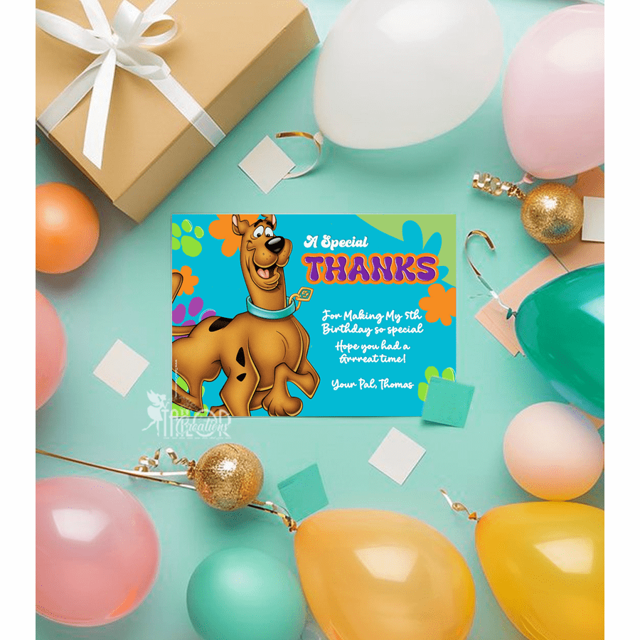 Scooby Doo Custom Printed Thank You Cards - Printable Scooby Doo DIY You Print Cards