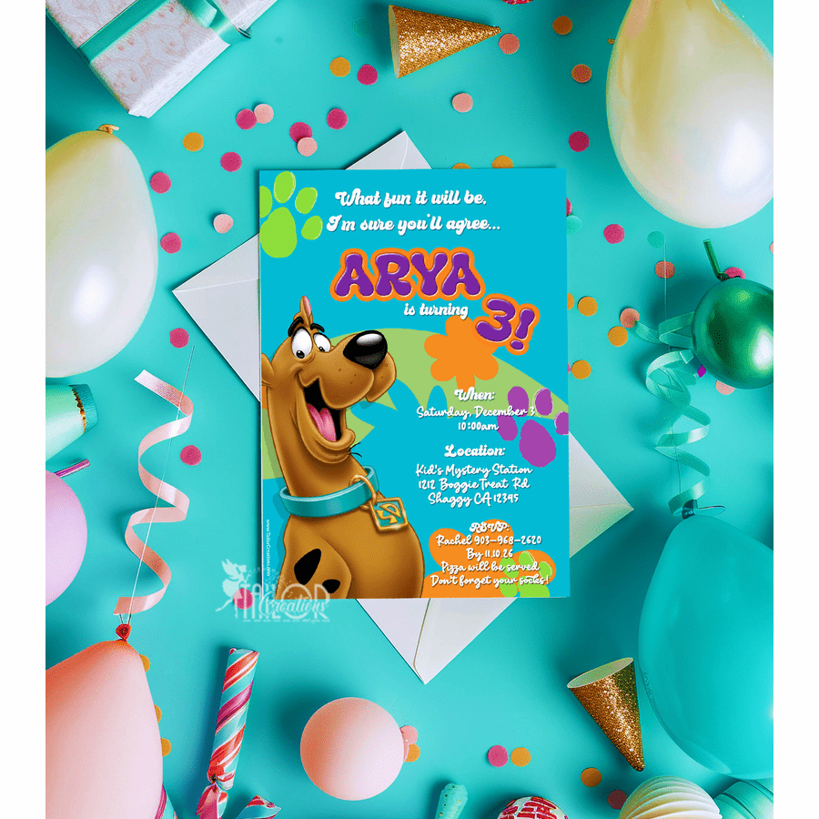 Scooby Doo Personalized Invitations Party Supplies Ideas - Printed / Printable DIY File Party Invites