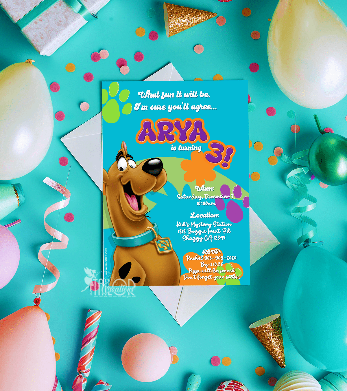 Scooby Doo Personalized Invitations Party Supplies Ideas - Printed / Printable DIY File Party Invites
