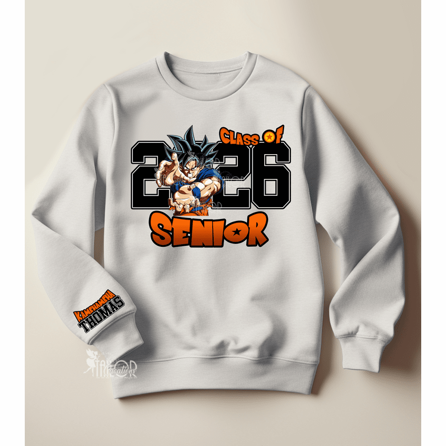 Senior 2026 Anime Class of Anime Boy Girl Graduation - Goku Class of 2026 Custom Sweatshirt