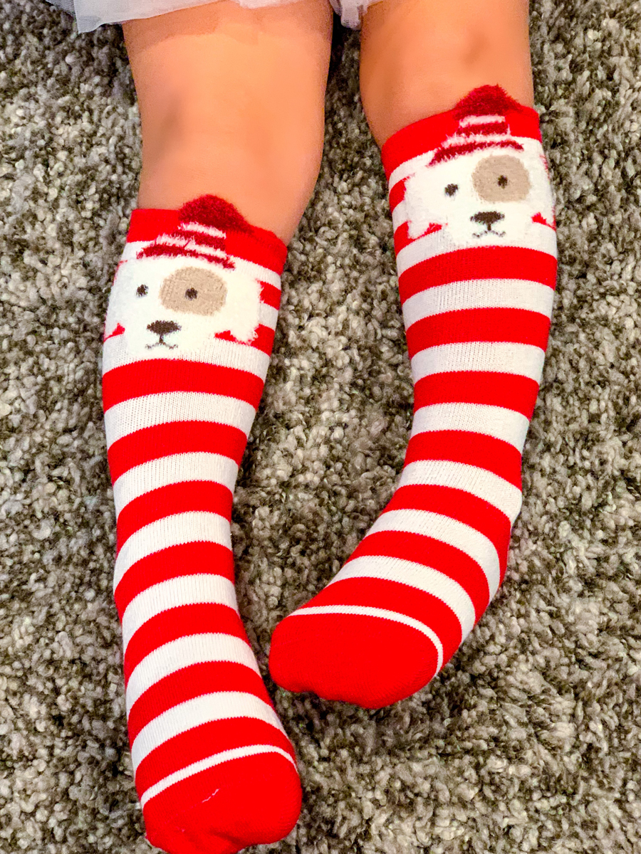 thumbnail image 2 of Red Striped Socks Red And White Striped Thigh-High Knee Sock - Perfect For Christmas, Parties, - Knitted Warm Cotton Spandex Stockings For Ladies White Stockings 2 of 11