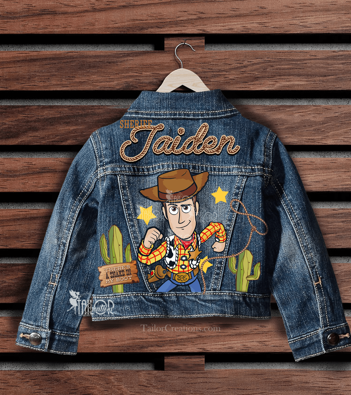 Sheriff Woody Denim Jacket - Toy Story Woody Cowboy Custom Name Jacket Kids 