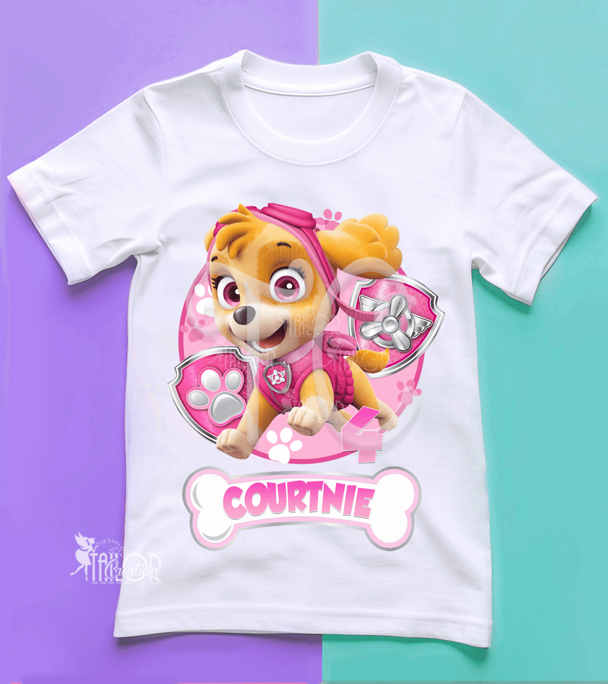 Skye Paw Patrol Custom Birthday Party Tee Shirt - Skye Birthday Party Outfit Ideas
