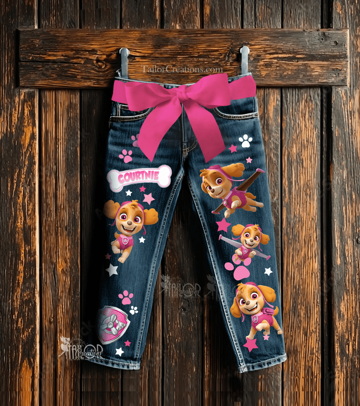 Skye Paw Patrol Pants - Paw Patrol Custom Name Pants - Paw Patrol Birthday Party Outfit Ideas