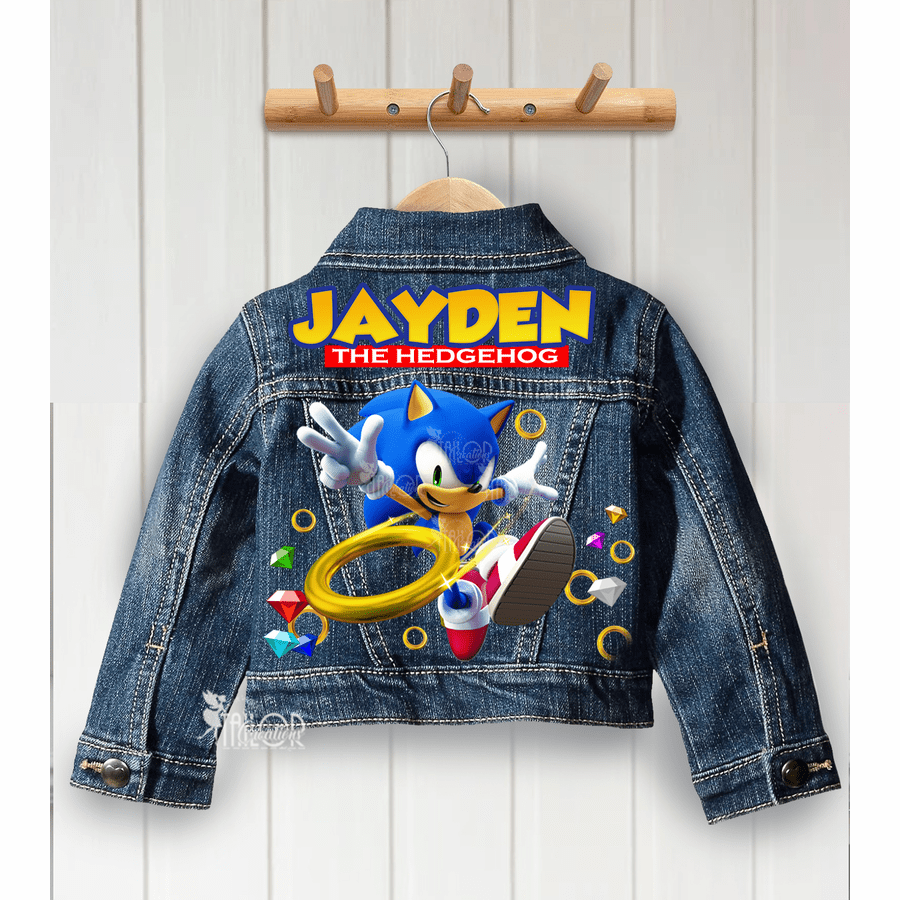Sonic the Hedgehog Denim Jacket - Personalized Denim Jacket for Kids Gift Ideas