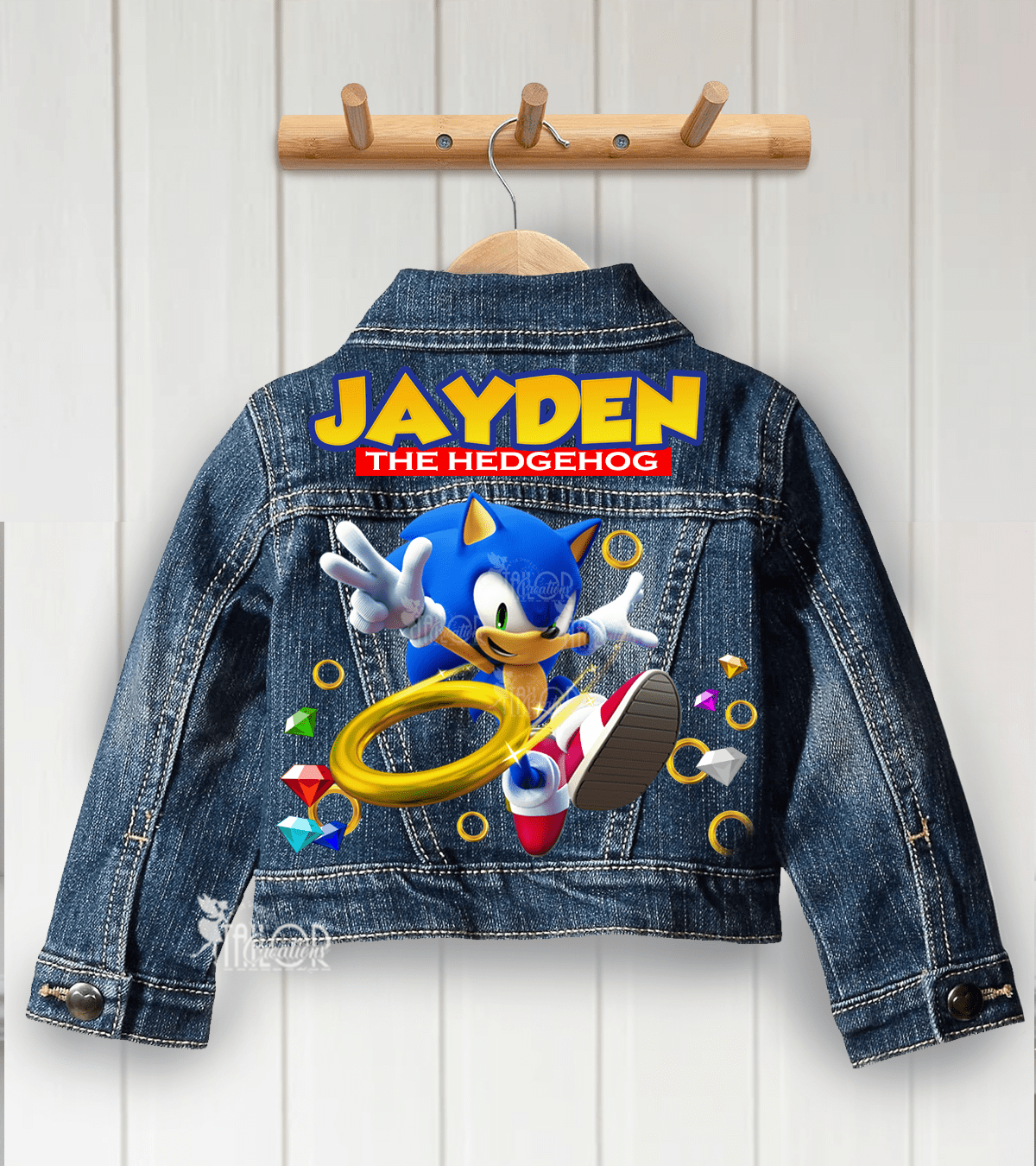 Sonic the Hedgehog Denim Jacket - Personalized Denim Jacket for Kids Gift Ideas