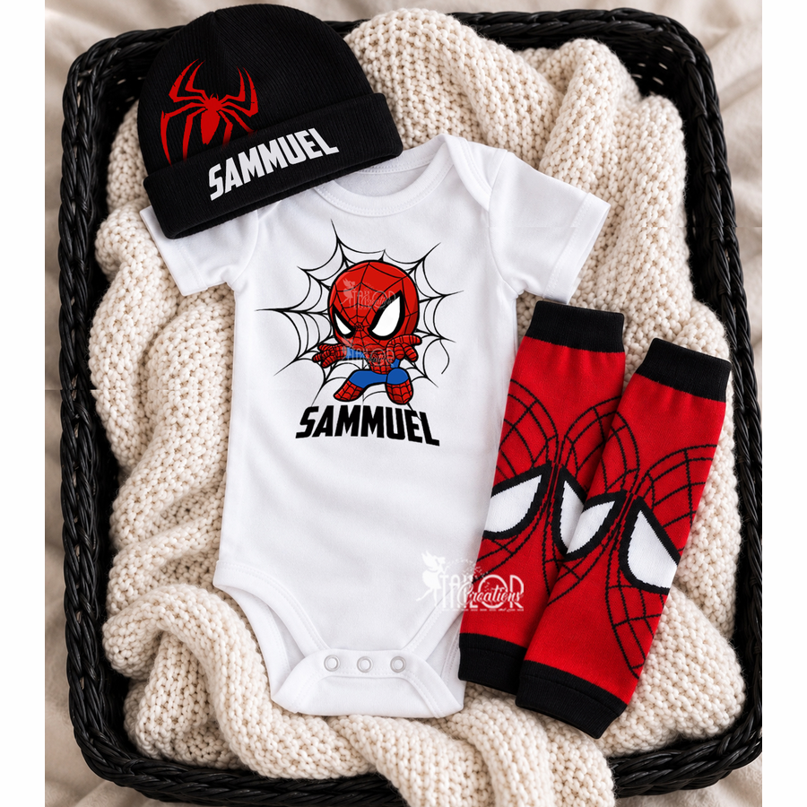 Spiderman Baby Boy Onesie Outfit - Disney Marvel Spiderman Baby Shower Gift Box