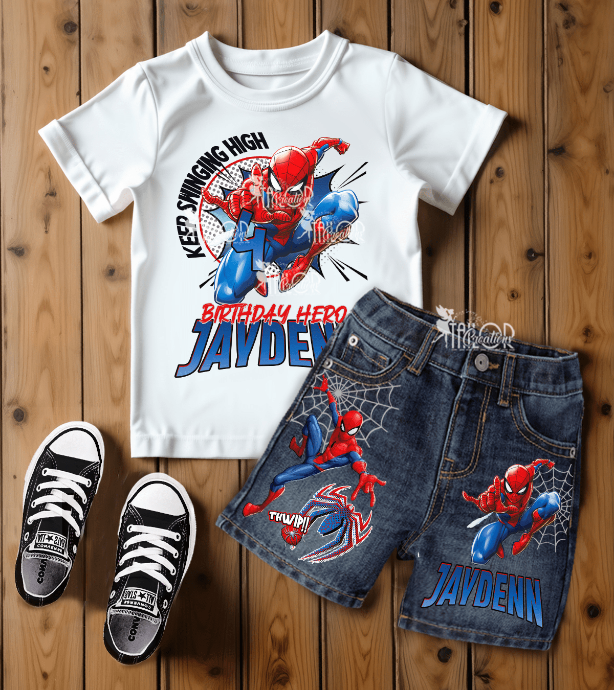Spiderman Birthday Party Denim Outfit - Disney Marvel Birthday Party Ideas