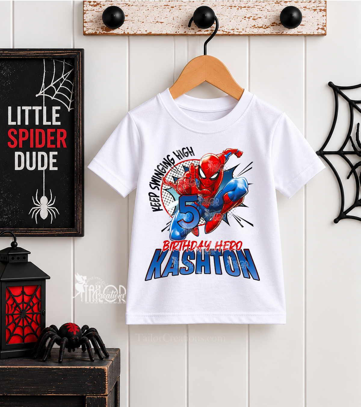 Spiderman Birthday Tee Shirt - Spiderman Birthday Party Outfit Toddler Kids