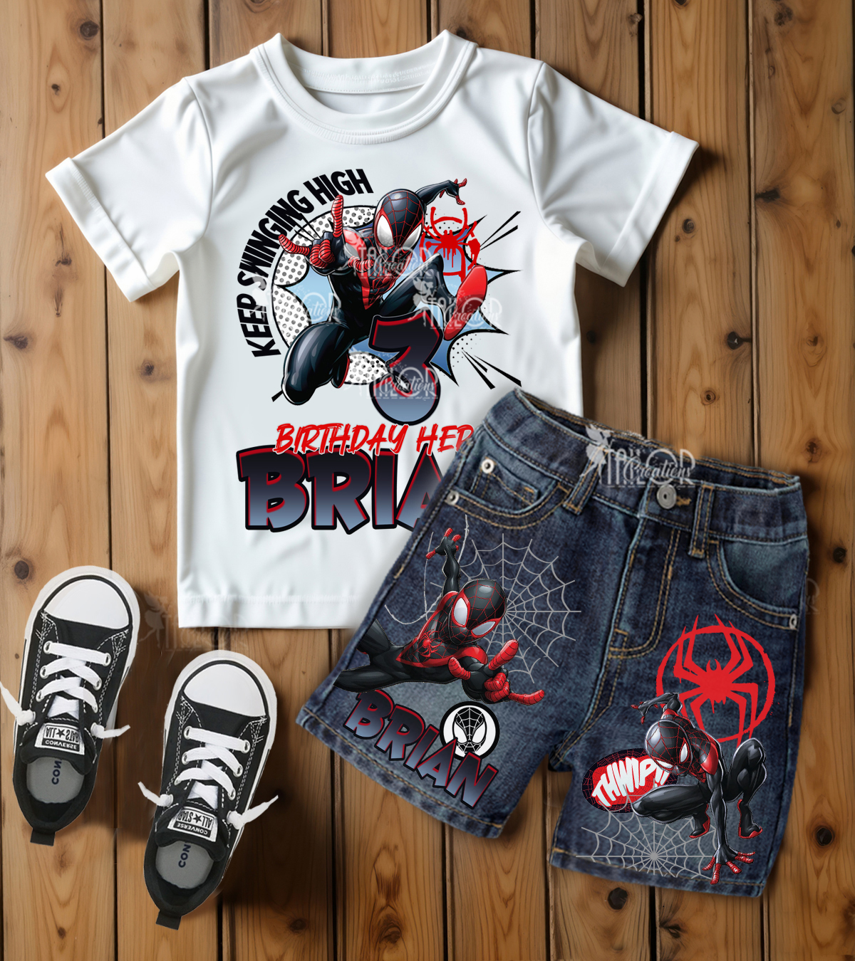 Spiderman Custom Birthday Outfit, Miles Morales Birthday Outfit, Boys Overalls Birthday