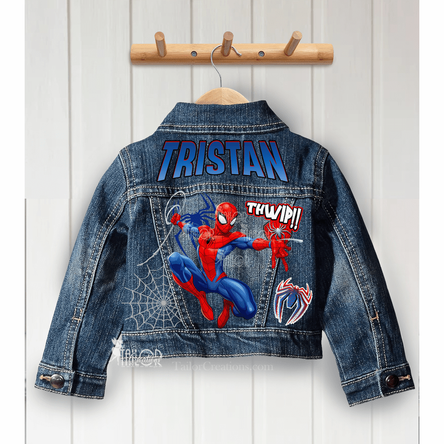 Spiderman Denim Jacket - Disney Marvel Superhero Toddler Jacket - Superman Gift