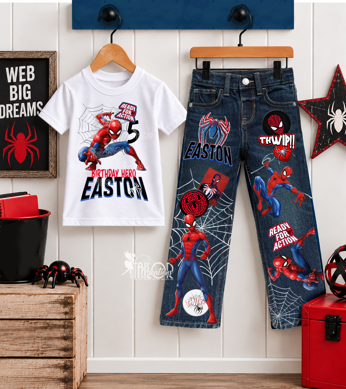 Spiderman Denim Jeans for Kids - Personalized Disney Superhero Jeans Outfit Kids