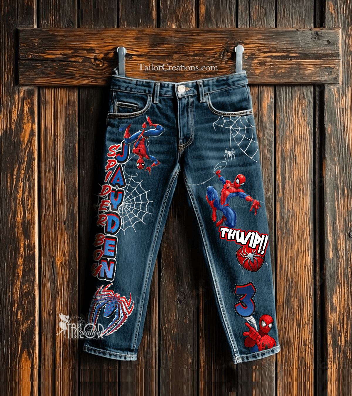 Spiderman Denim Jeans for Kids - Personalized Disney Superhero Jeans Outfit Kids