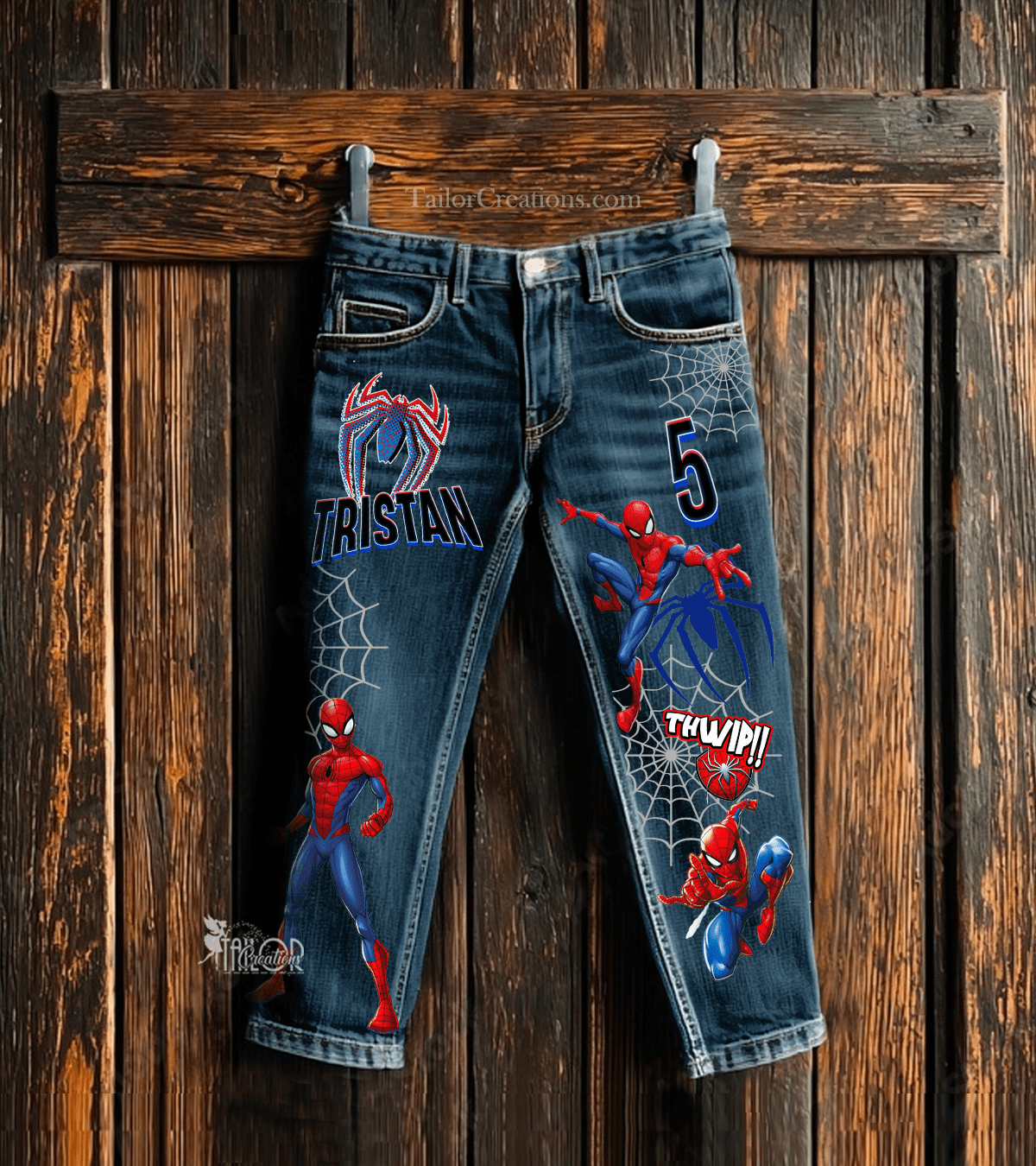 Spiderman Denim Jeans for Kids - Personalized Disney Superhero Jeans Outfit Kids