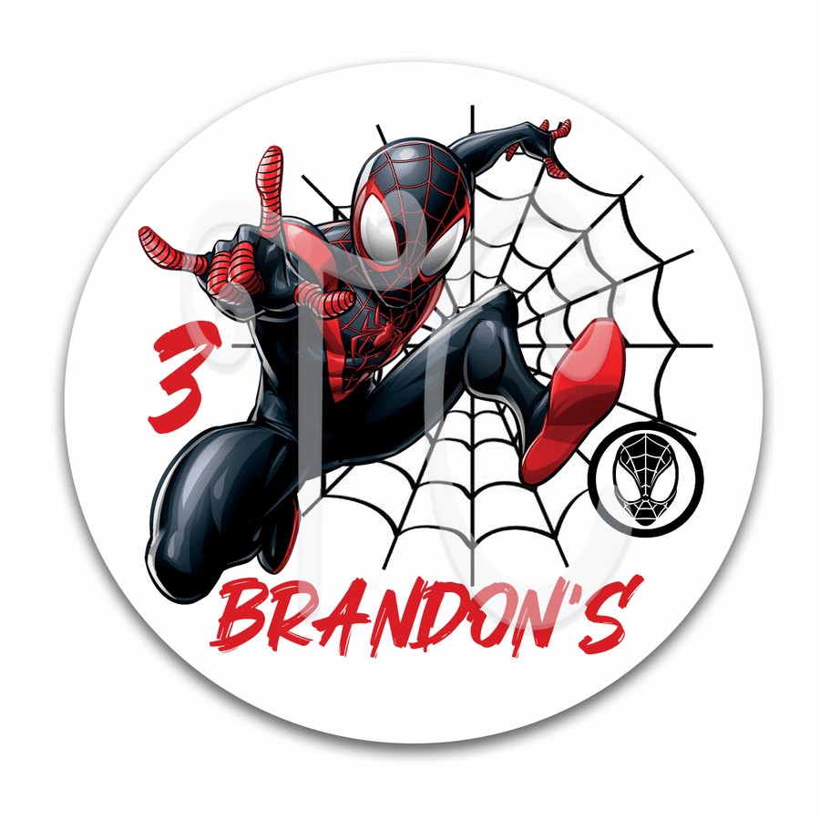 Spiderman Miles Morales Birthday Party Favor Stickers - Marvel Superhero Birthday Stickers