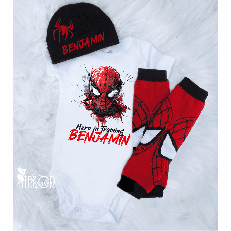 Spiderman Baby Boy Onesie Outfit - Disney Marvel Spiderman Baby Shower Gift Box