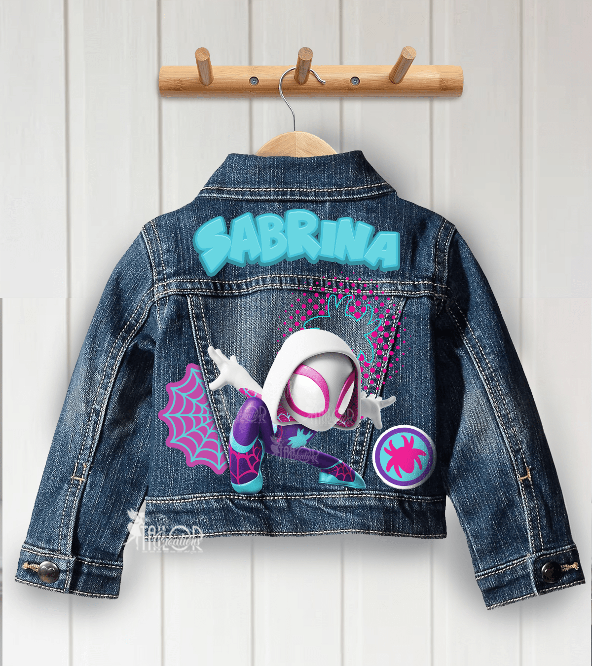 Spidey Girl Ghost Spider Denim Jacket Girls Toddler - Disney Marvel Girls Jean Jacket