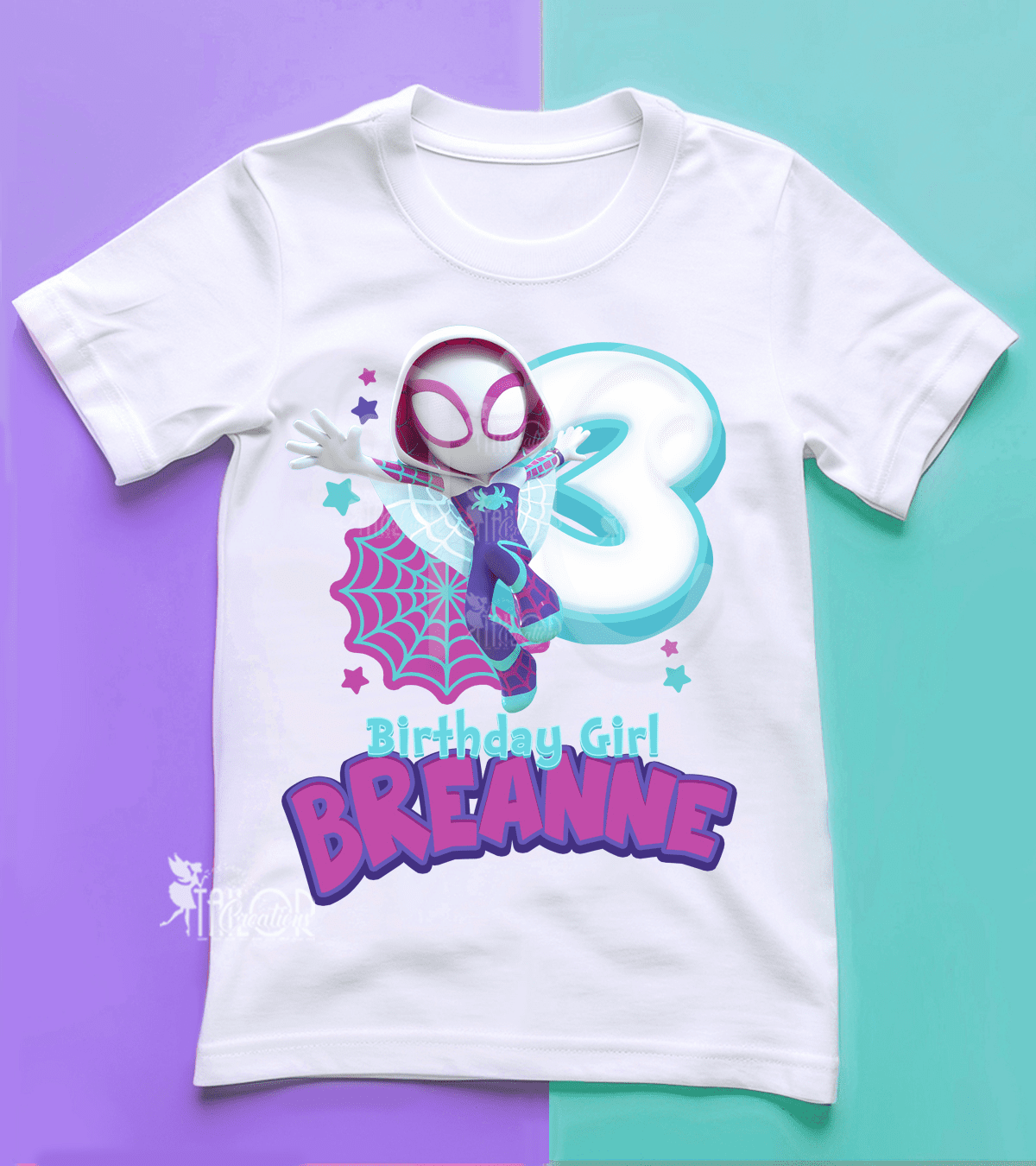 Spidey Gwen Stacey Ghost Spider Birthday Tee Shirt - Disney Marvel Girls Birthday Tee Outfit