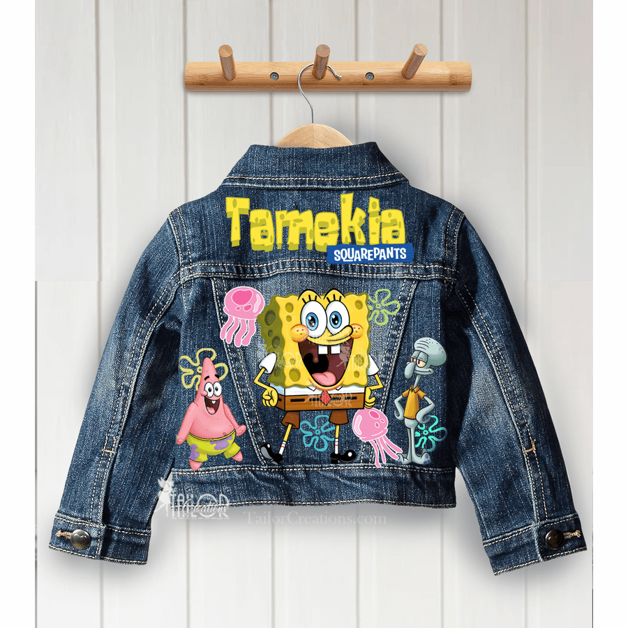 Spongebob Denim Jacket - Spongebob Denim Birthday Party Outfit Ideas
