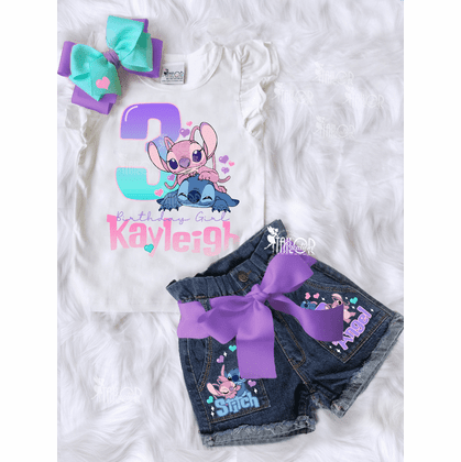 disney lilo and stitch birthday shirts - stitch angel shirt birthday -  disney stitch birthday outfit