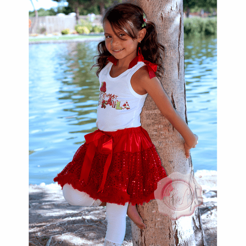 Strawberry Red Sequin pettiskirt
