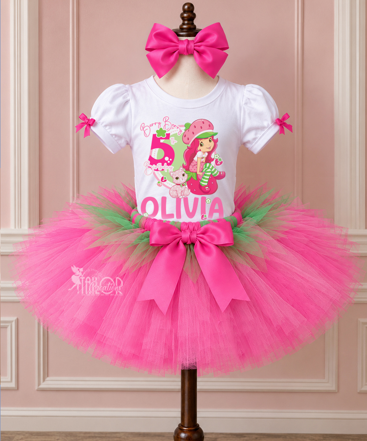 Strawberry Shortcake Birthday Tutu Outfit for Girls - Berry Birthday Tutu Outfit