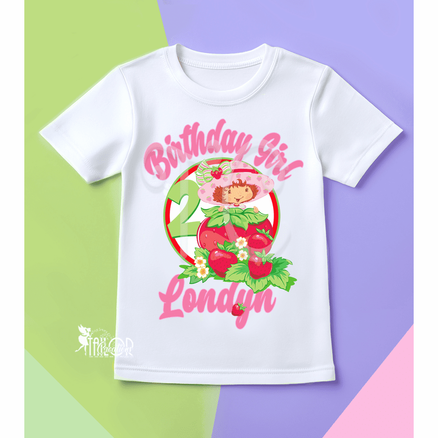 Strawberry Shortcake Custom Birthday Tee Shirt Girls - Strawberry Shortcake Birthday Tees Outfit